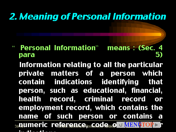 personal information research meaning